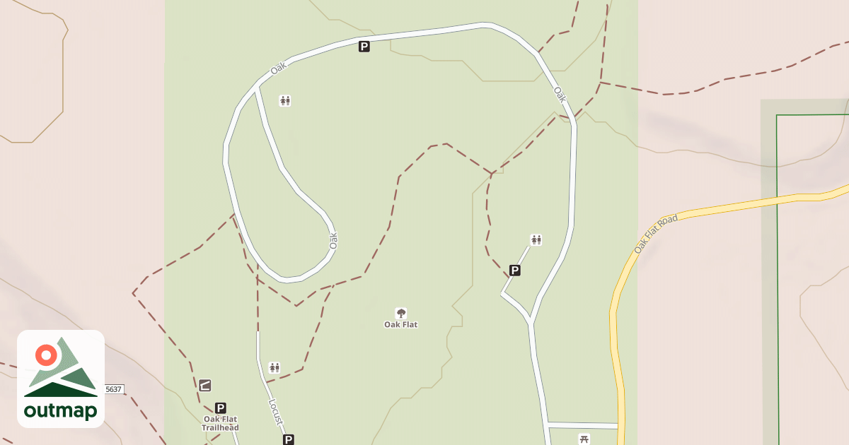 Map of OAK FLAT P.G. NORTH HALF