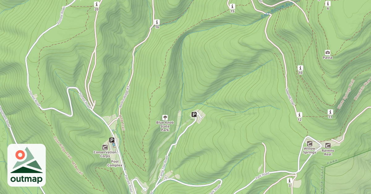 Map of Blue Knob State Park Trails