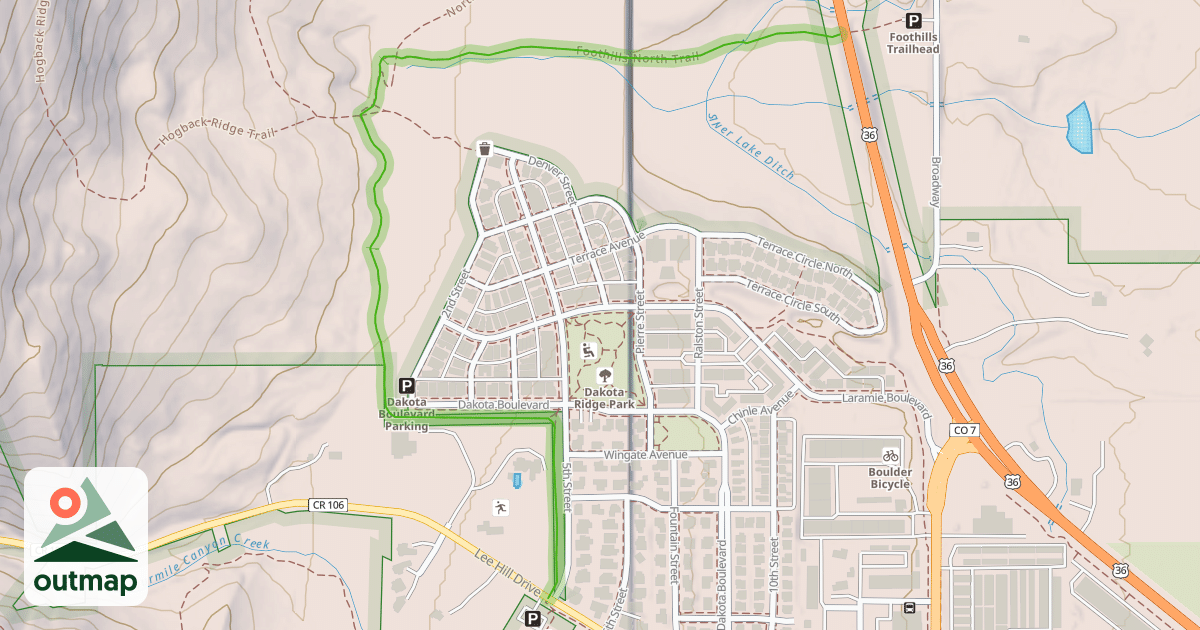 Map of Foothills North Trail