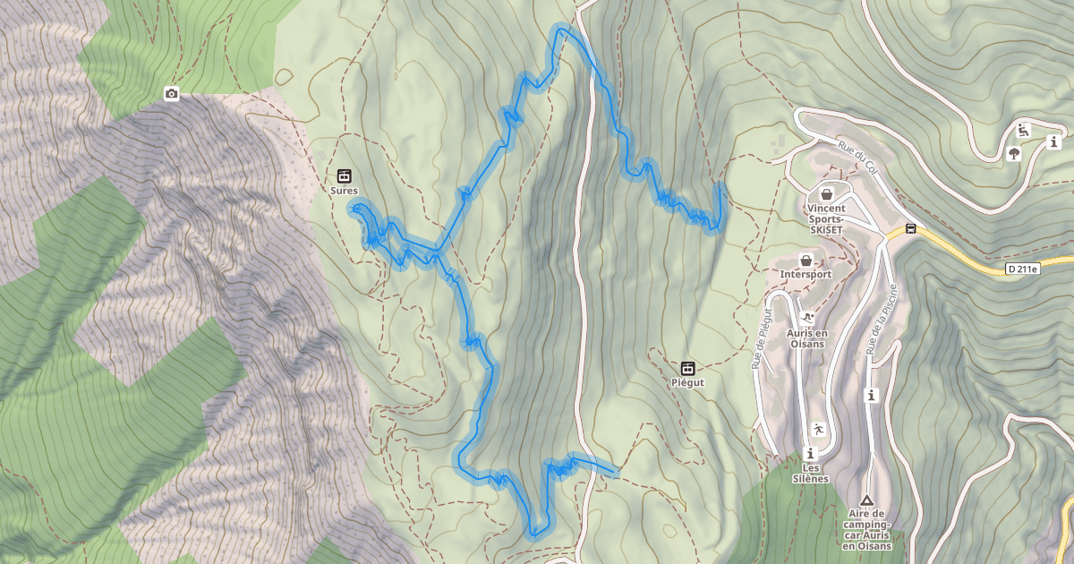 Map preview of Piste DH Rouge