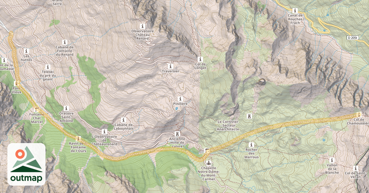 Map of Col de Chamoussière — Saint-Véran