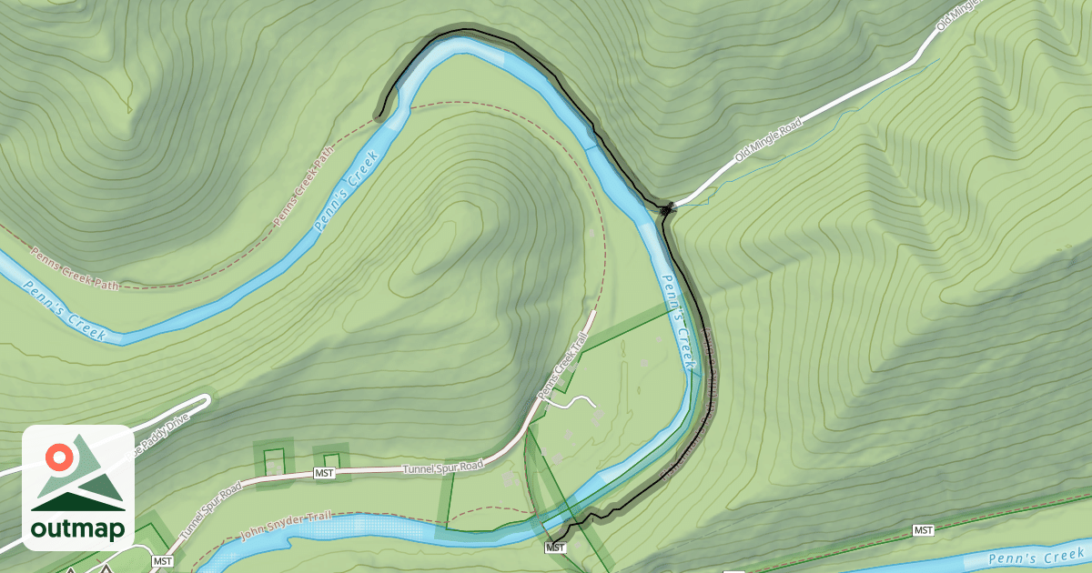 Map of Fisherman's Path (Hike-a-Bike)