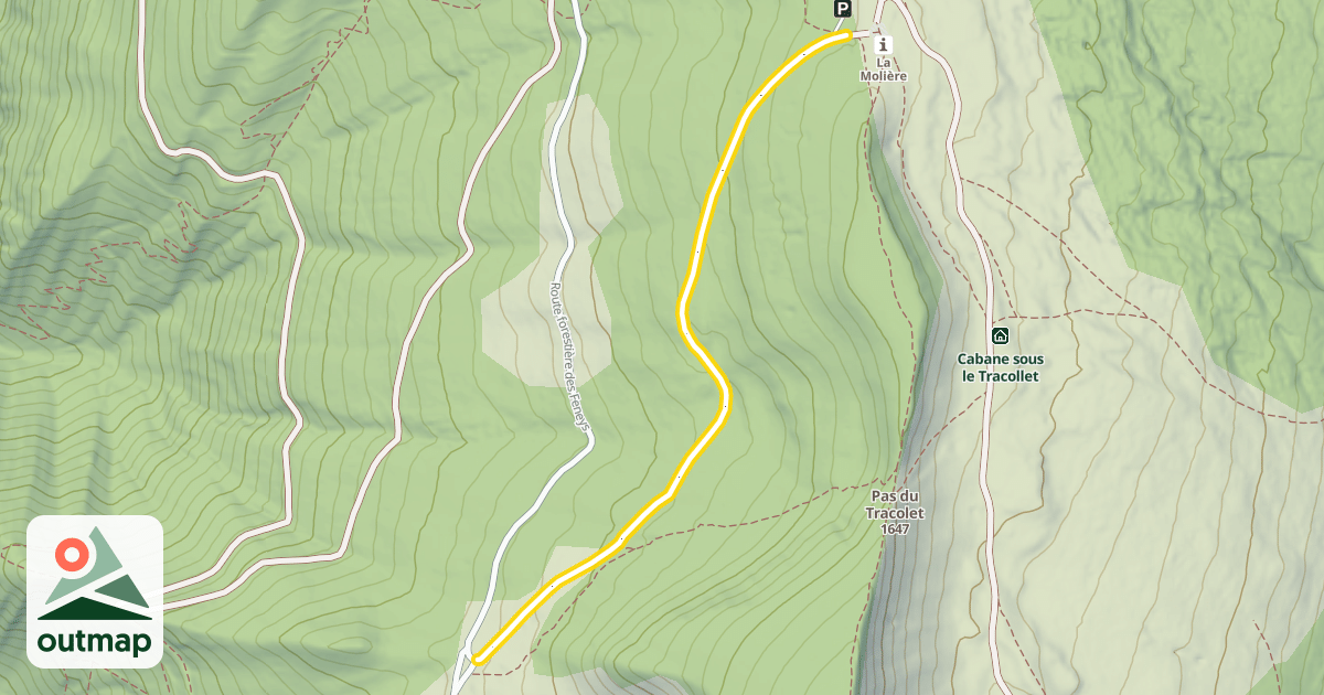 Map of Route forestière de la Molière