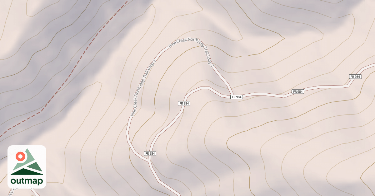Map of PINE CREEK JEEP NORTH LOOP 2