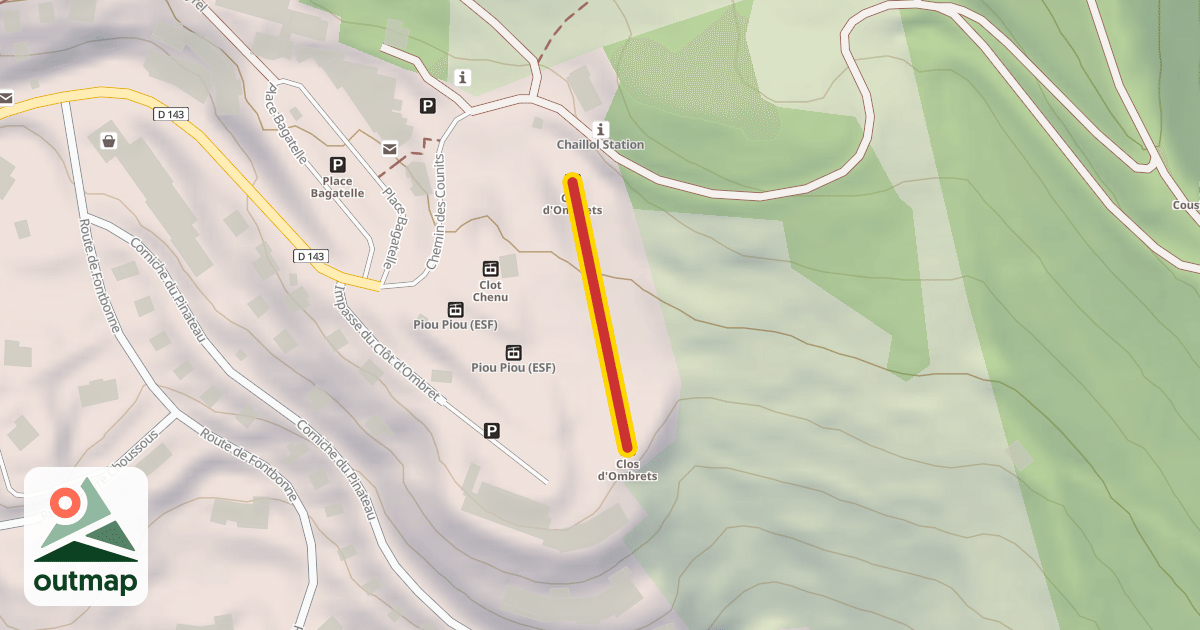 Map of Clos d'Ombrets