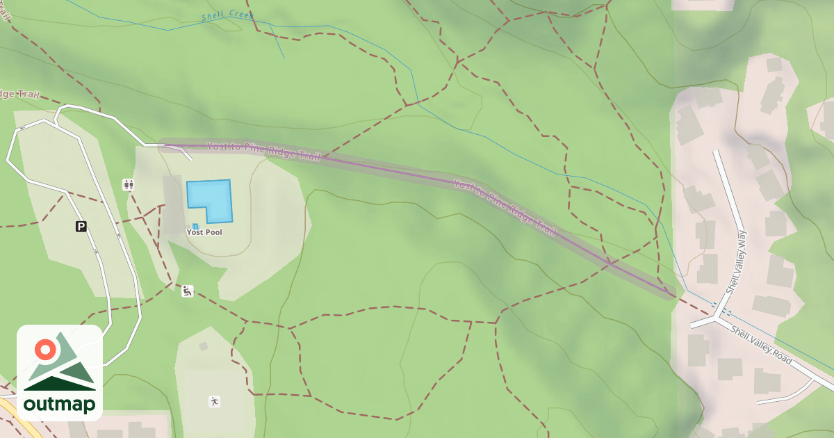 Map of Yost to Pine Ridge Trail