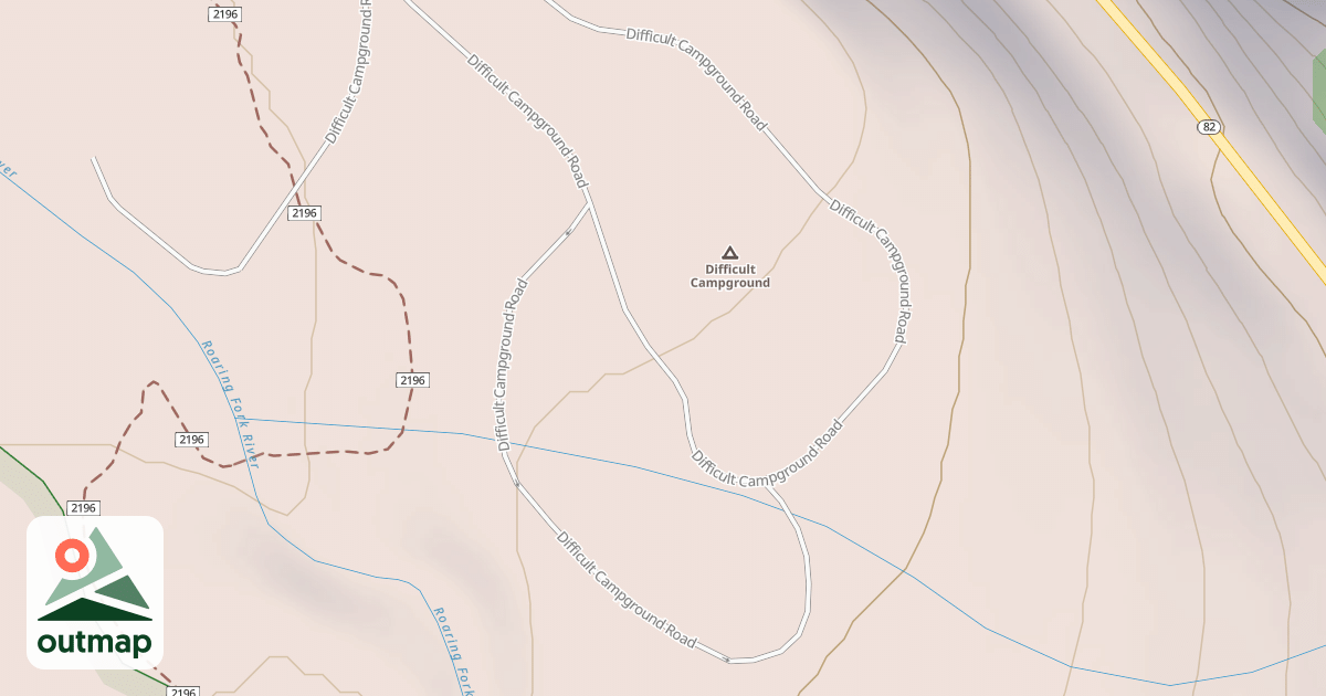 Map of DIFFICULT CAMPGROUND