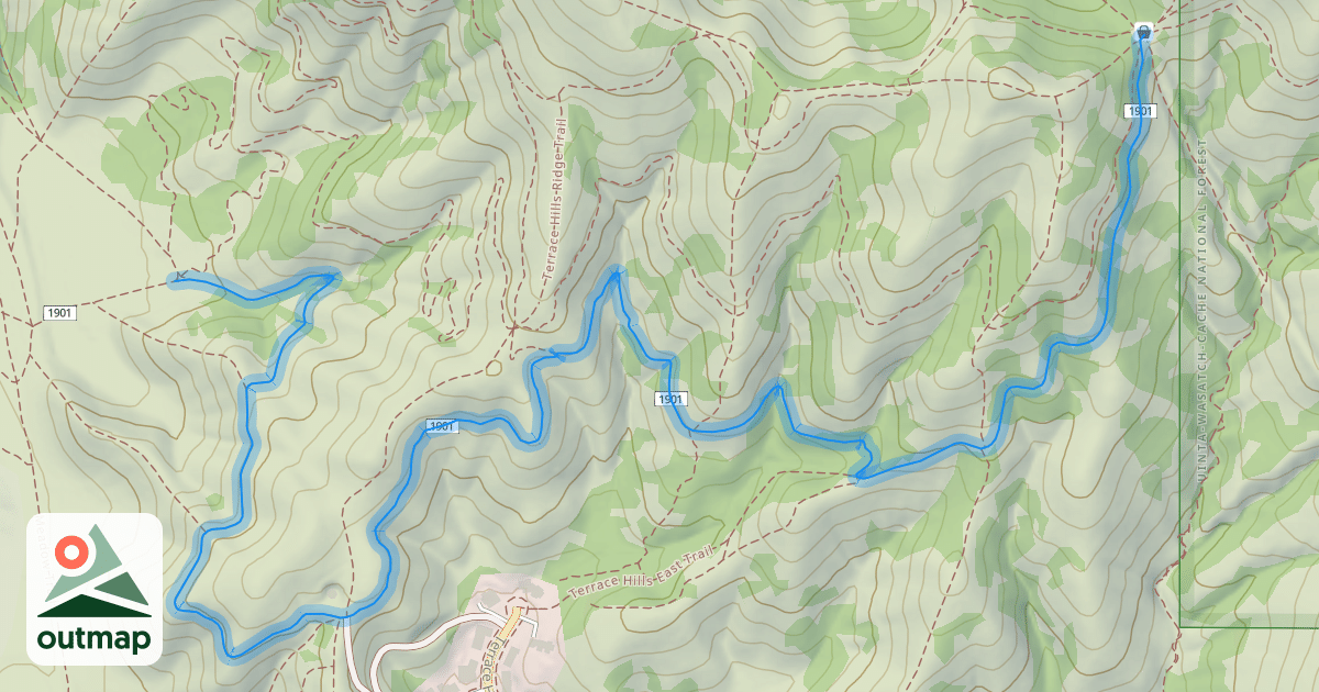 Map of Bonneville Shoreline Trail - Valleyview Section