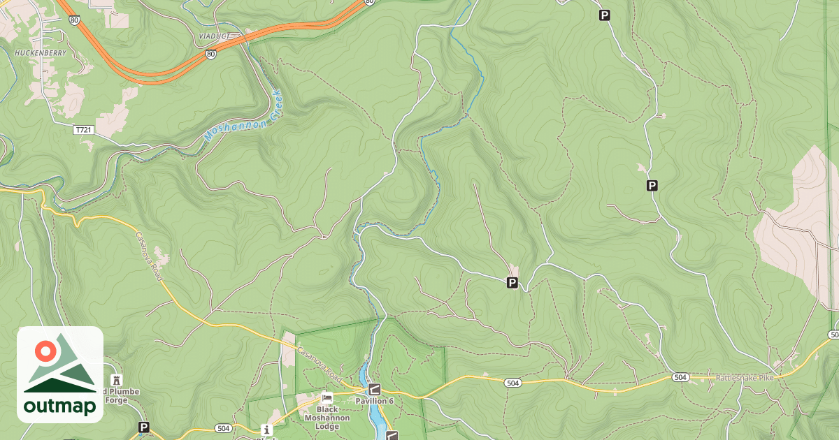 Map of Moshannon State Forest - Black Moshannon Snowmobile Trails