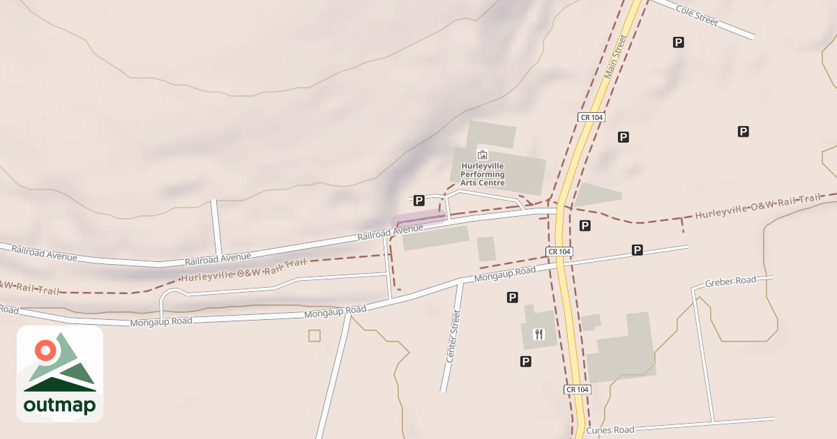 Map of Hurleyville O&W Rail Trail