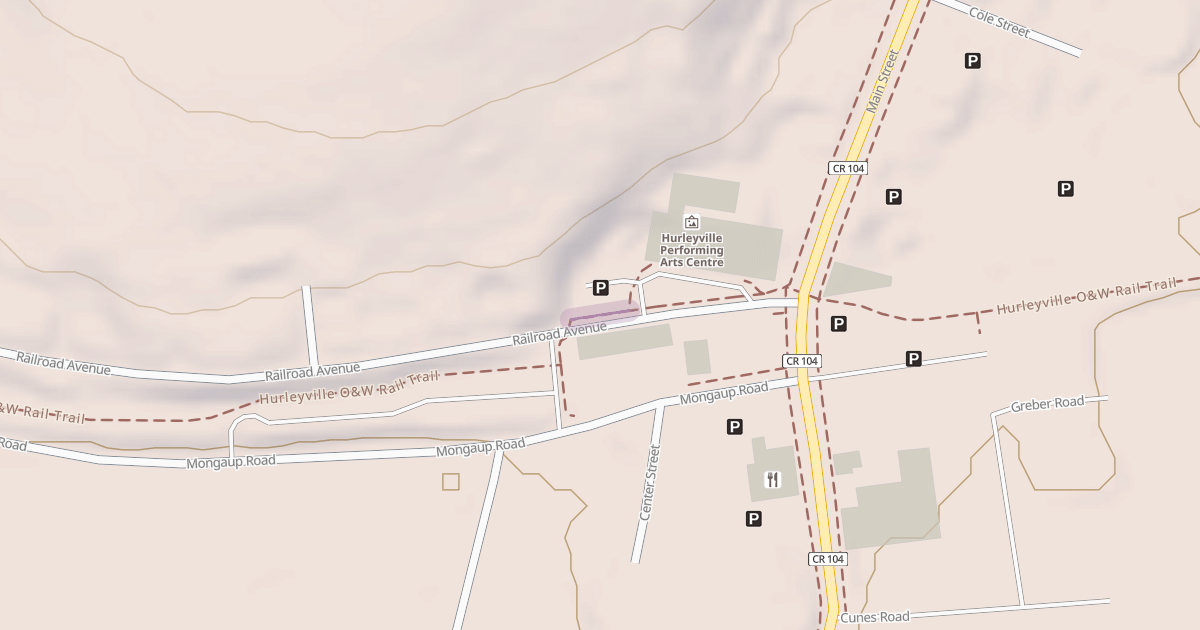 Map preview of Hurleyville O&W Rail Trail
