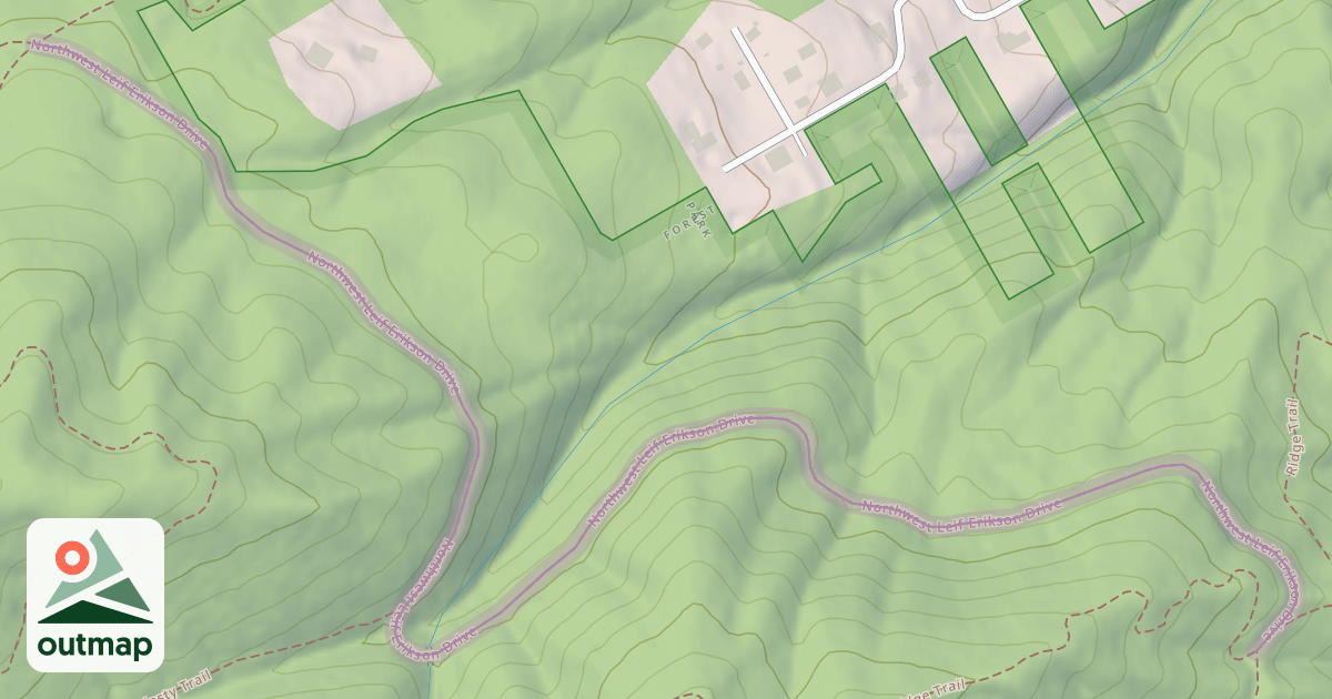 Map of Northwest Leif Erikson Drive