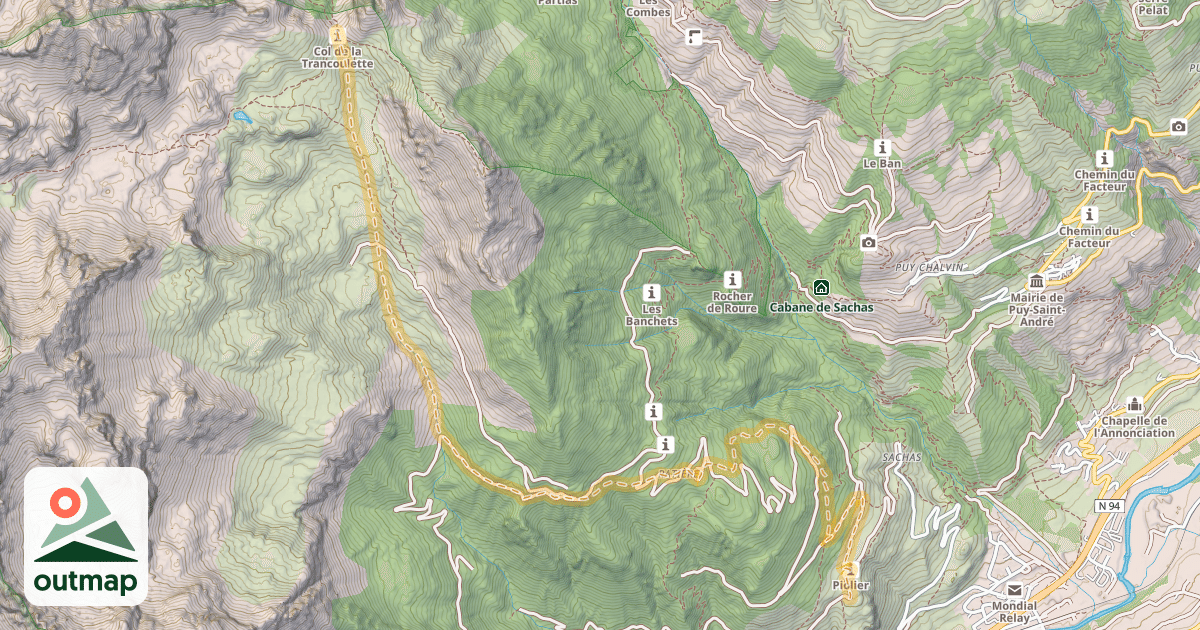 Map of Col de la Trancoulette — Piolier