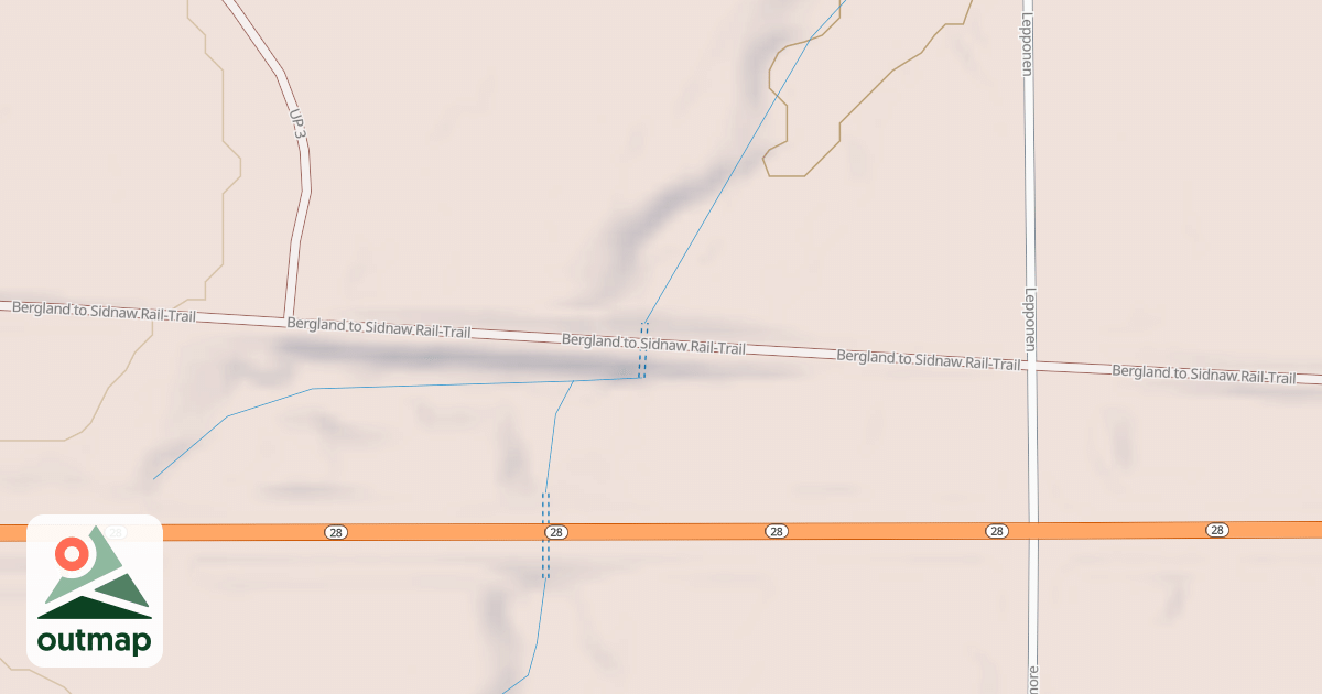 Map of Bergland To Sidnaw State Trail