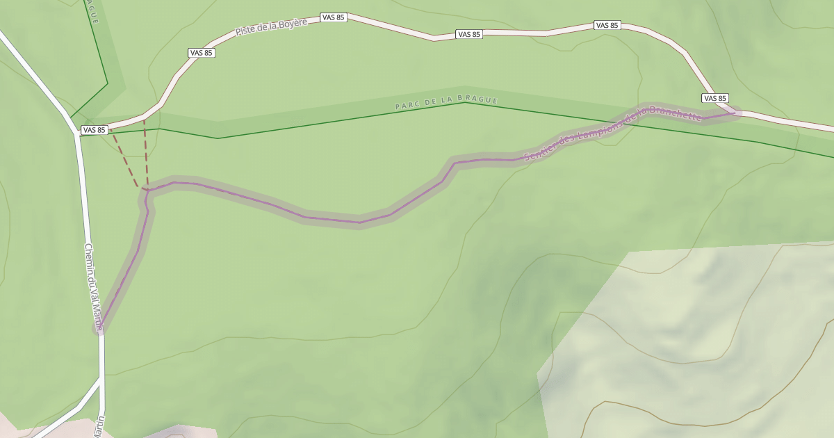 Map preview of Sentier des Lampions de la Branchette