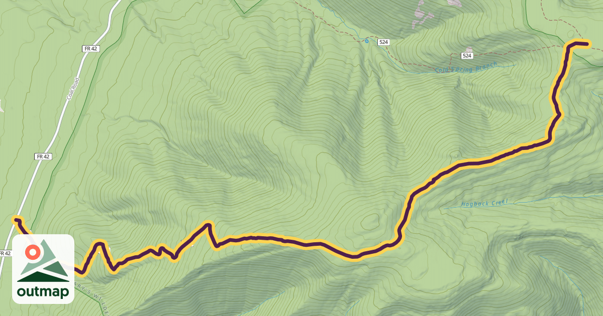 Map of Cellar Mountain Trail