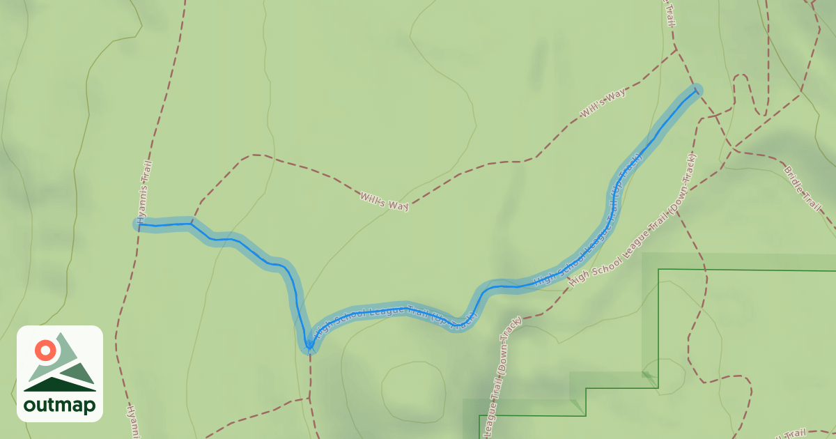Map of High School League Trail (Up-Track)