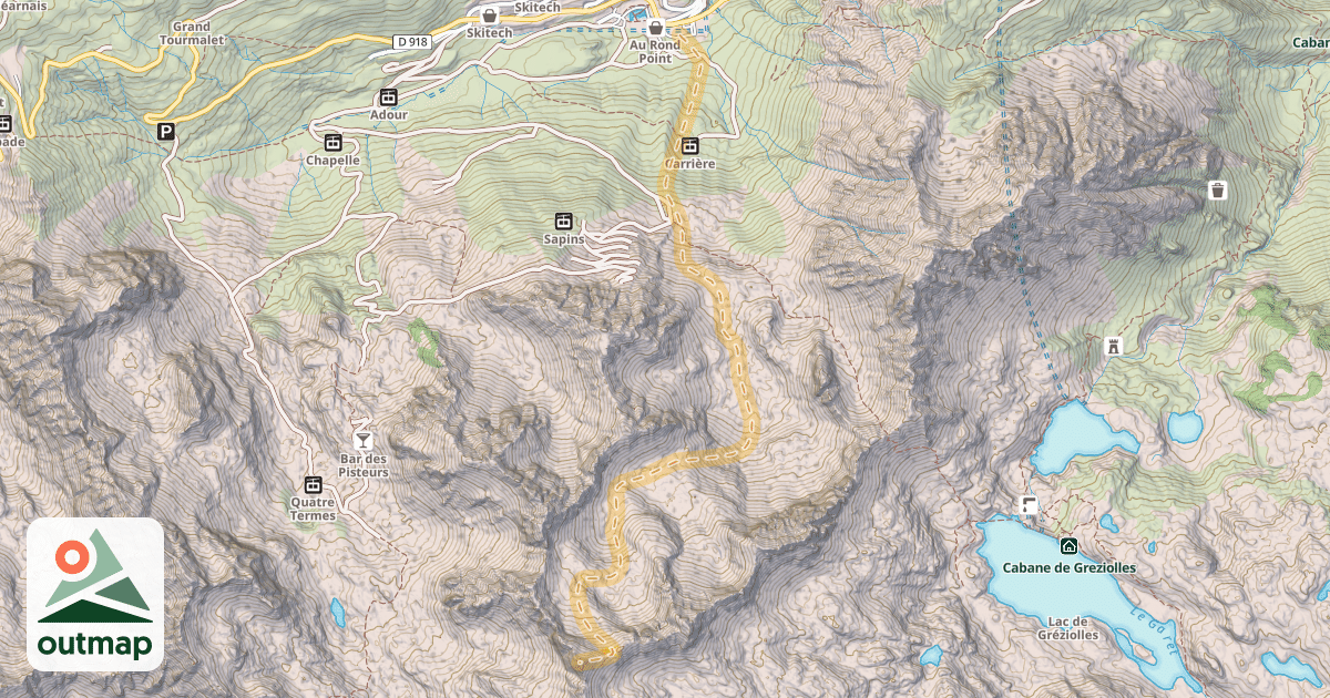 Map of Pic des Quatre Termes — La Mougie
