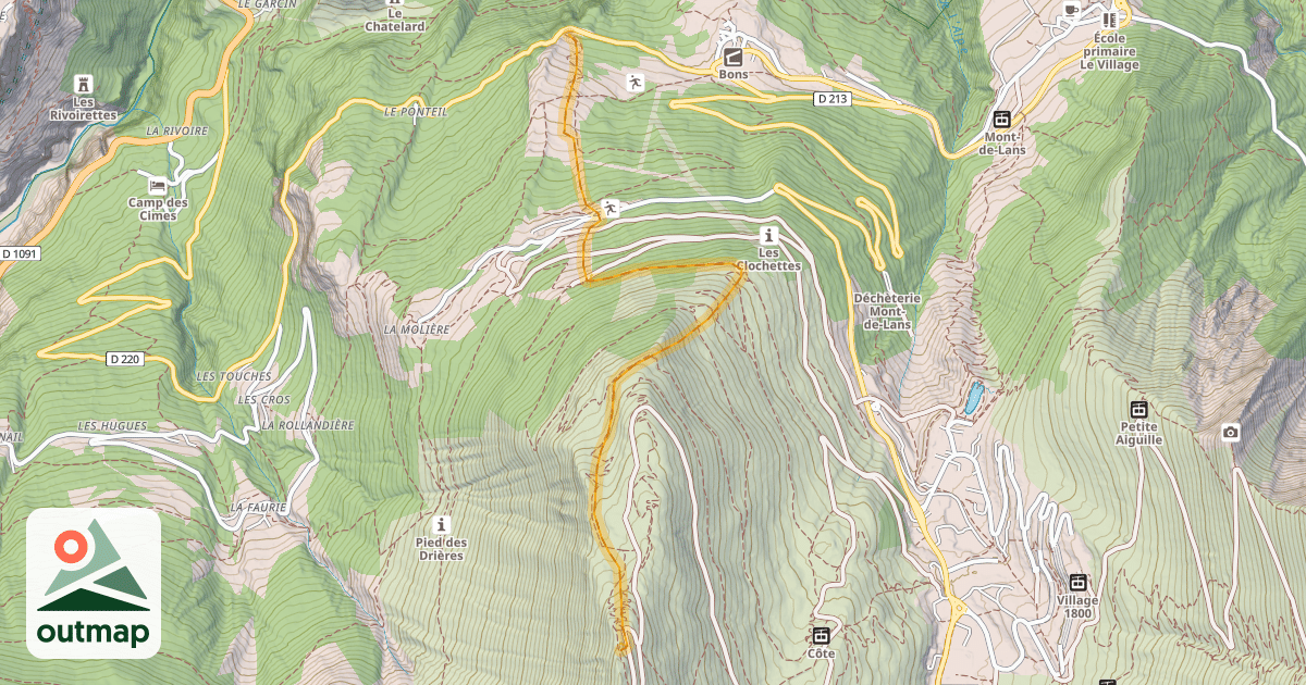 Map of ancienne piste intermédiare "Bons"