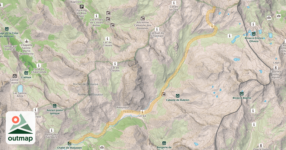 Map of Pic de la Farneiréta — Maljasset
