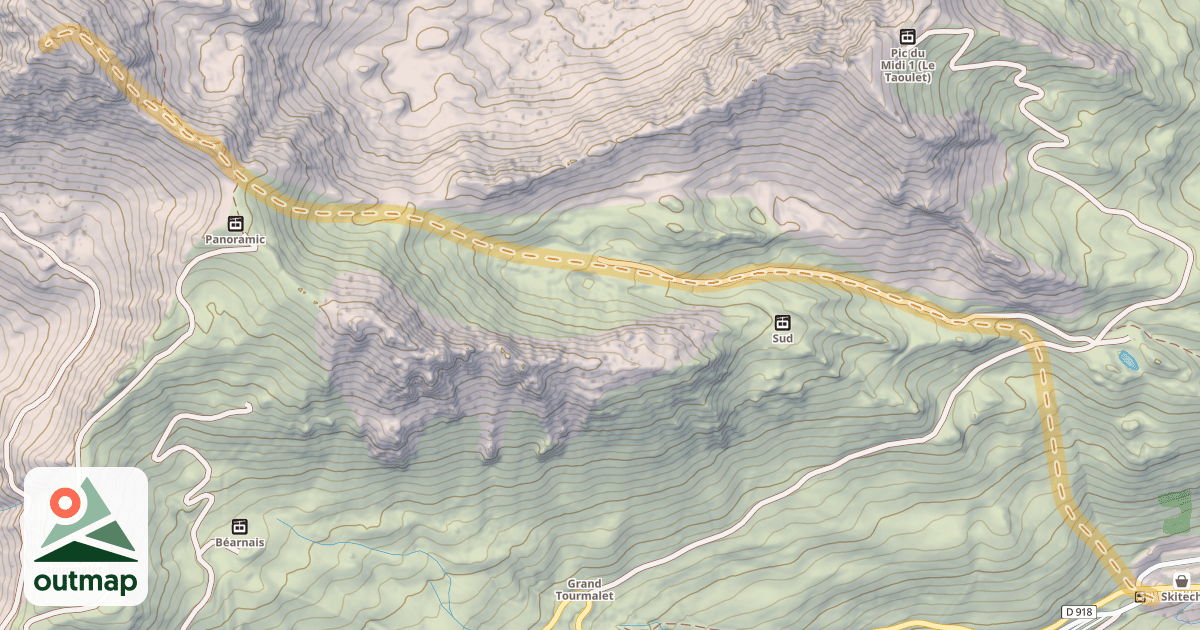 Map of Pic du Tourmalet — La Mougie