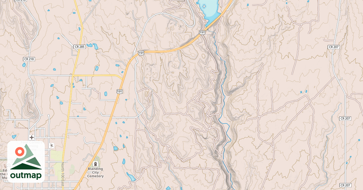 Map of Blanding To Bulldog