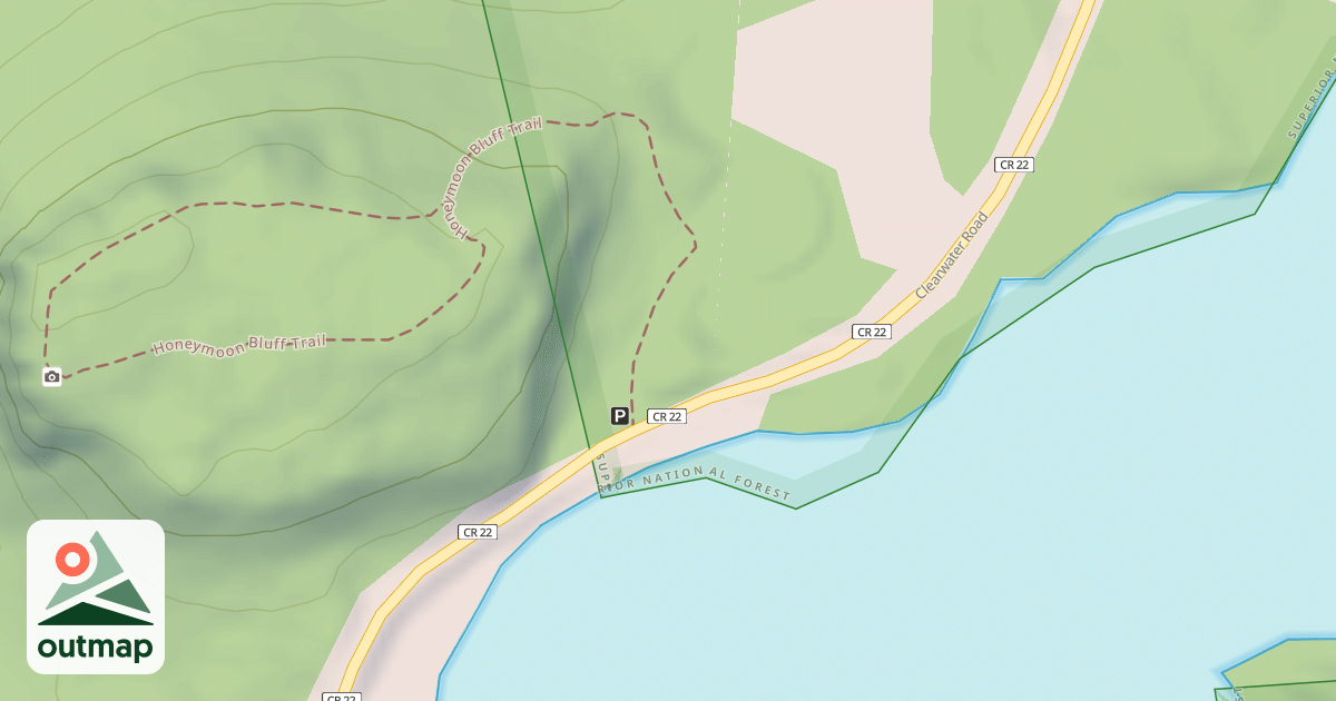 Map of HONEYMOON BLUFF PARKING LOT