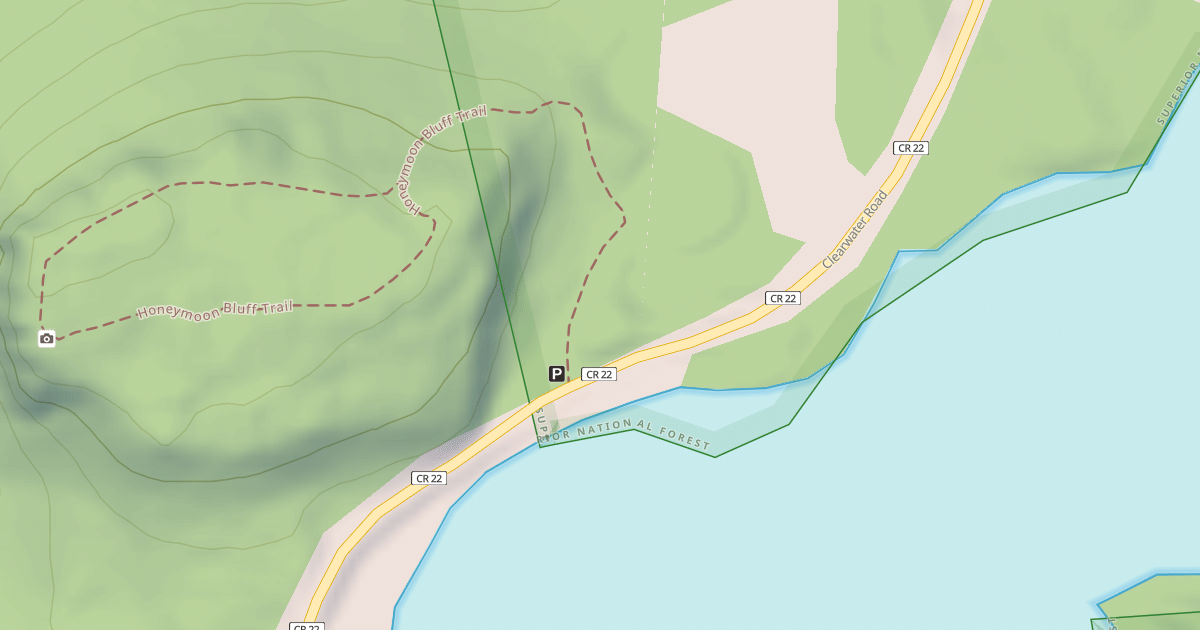 Map preview of HONEYMOON BLUFF PARKING LOT