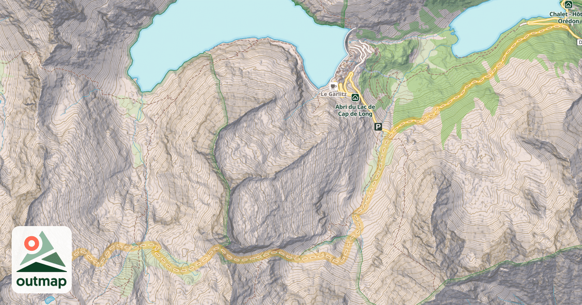 Map of Pic Maubic — Lac d'Orédon
