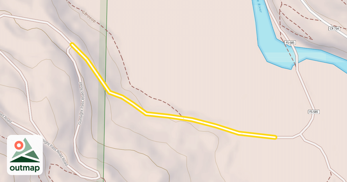 Map of Gunsight Pass Road 585