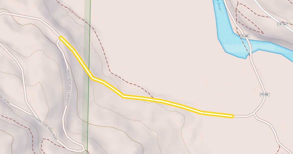 Map preview of Gunsight Pass Road 585