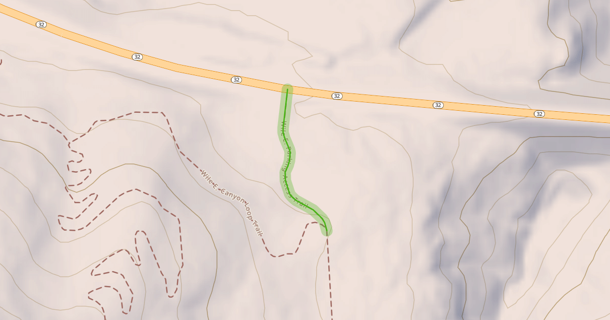 Map preview of Wile E. Parking Access Trail