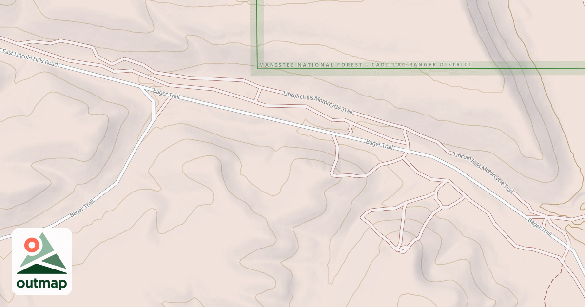 Map of Lincoln Hills Motorcycle Trail