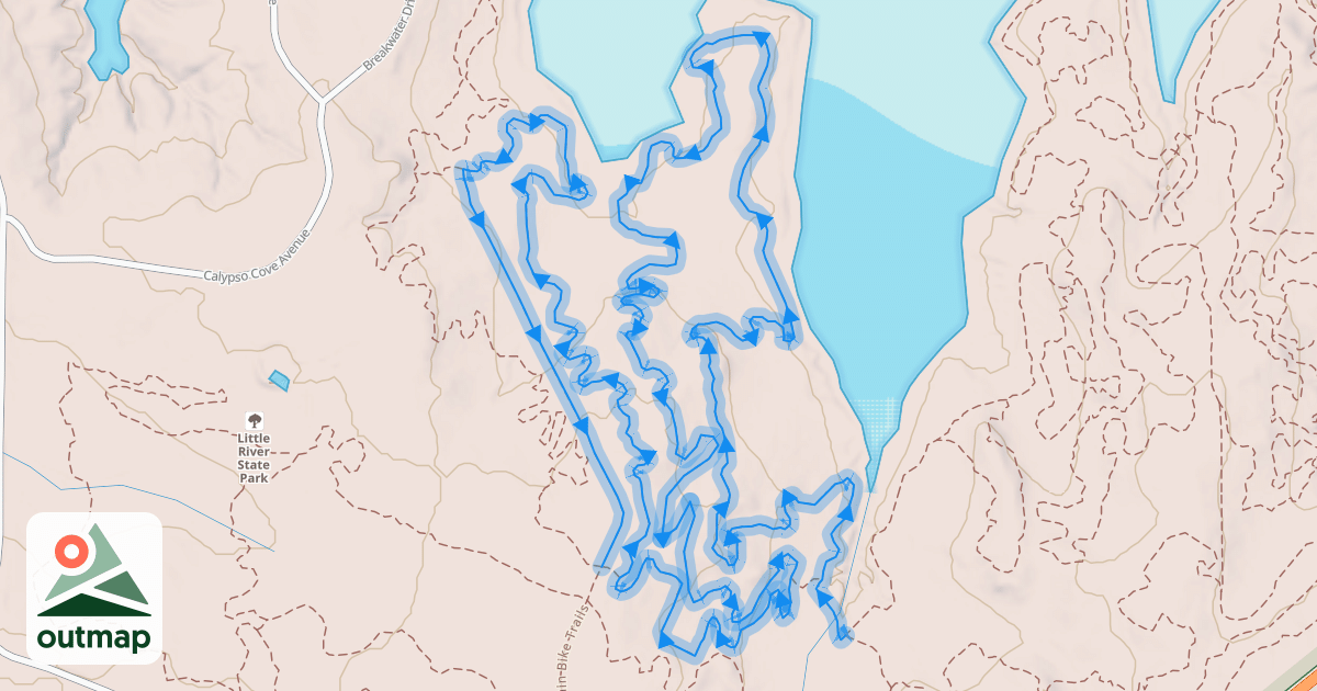 Map of Clear Bay Mountain Bike Trails Blue Loop