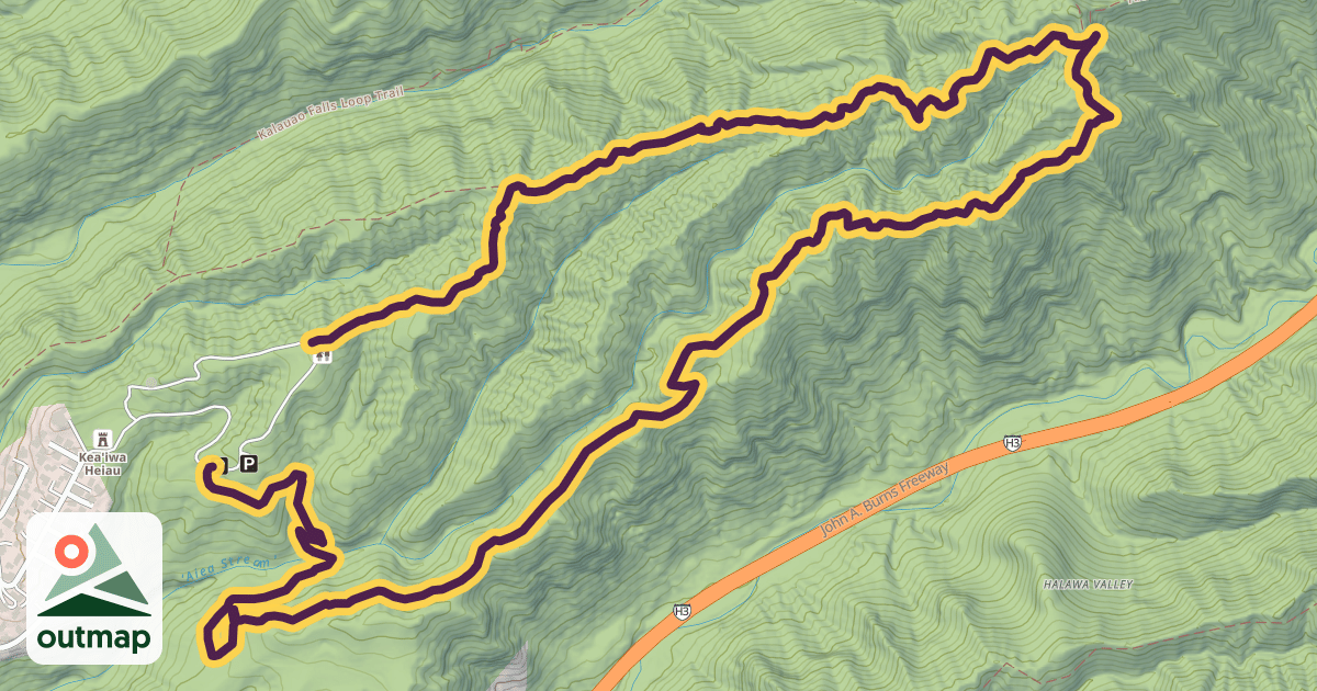 Map of Aiea Loop Trail
