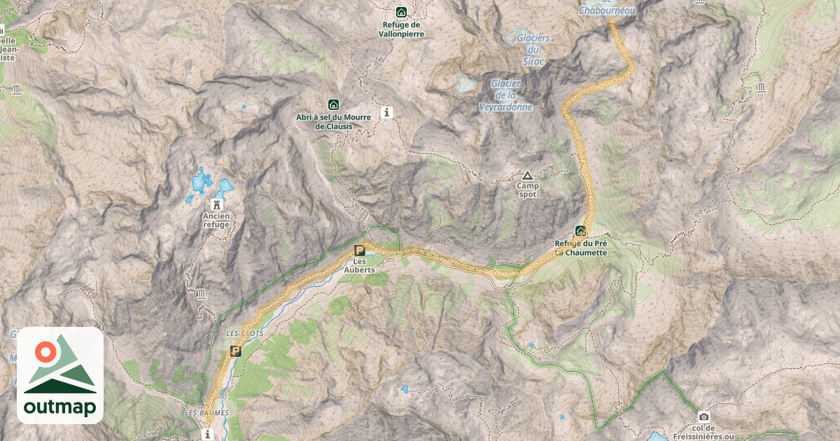 Map of Col de Verdonne — Les Baumes