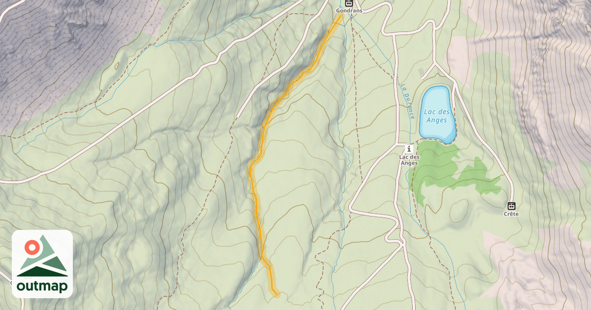 Map of Itinéraire Hors Piste La Durance non balisé