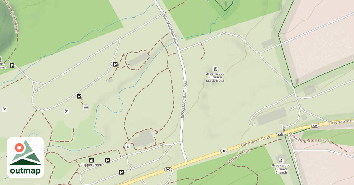 Map of Greenwood Furnace State Park Trails