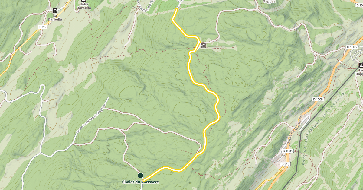 Map preview of Route Forestière des Tuffes