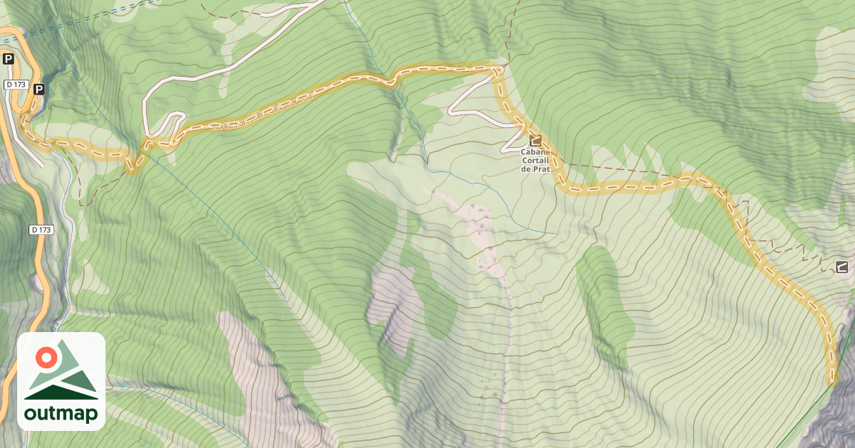 Map of Pic d'Augas — Ancienne douane d'Aragnouet