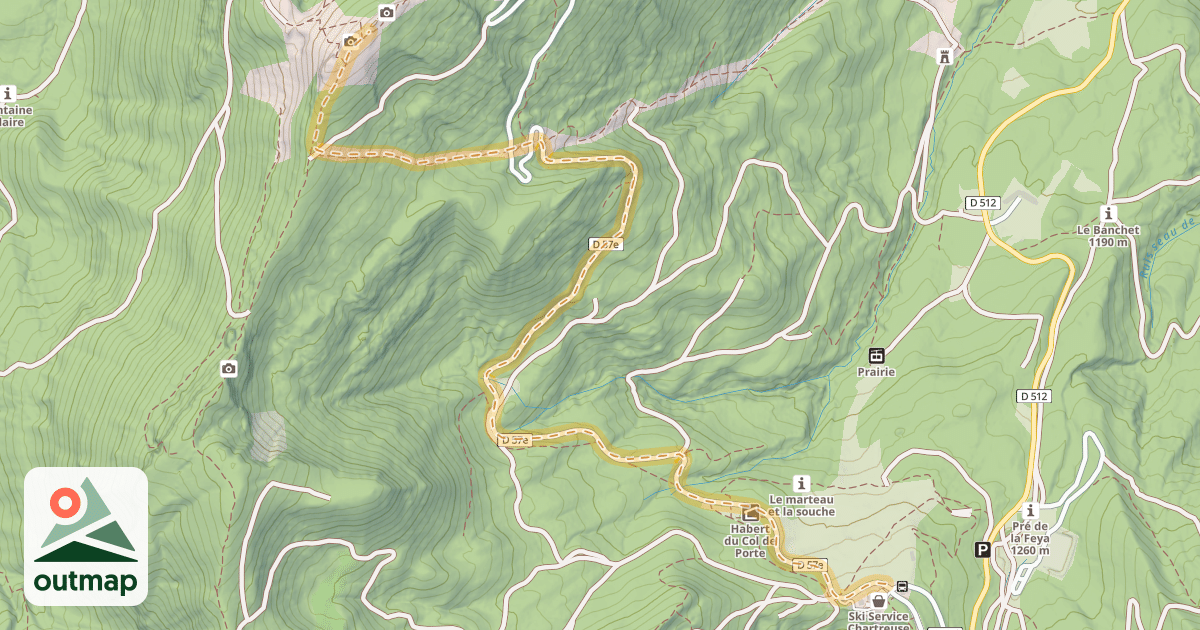 Map of Canaple — Col de Porte