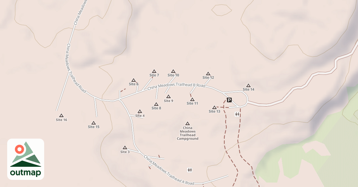 Map of CHINA MEADOWS T.H-B