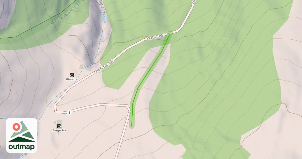 Map of Accès Chemin du Bull