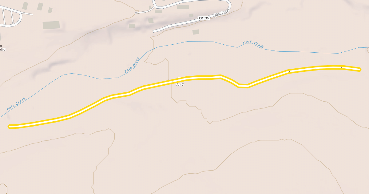Map preview of Pole Creek