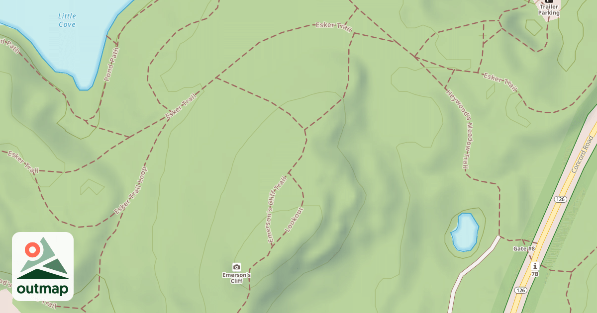Map of Emerson's Cliff Trail