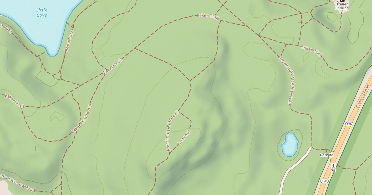 Map preview of Emerson's Cliff Trail