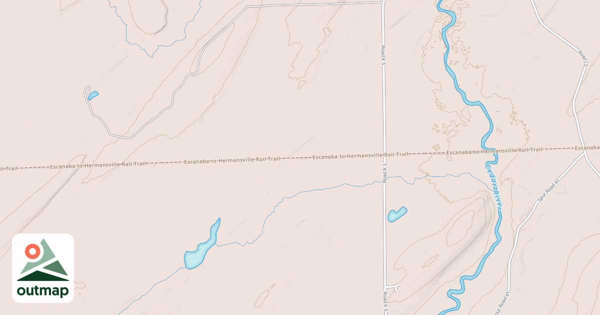 Map of Escanaba To Hermansville State Trail
