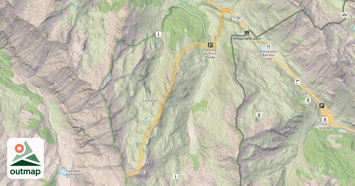 Map of Tête de Parassac — Le Pontet