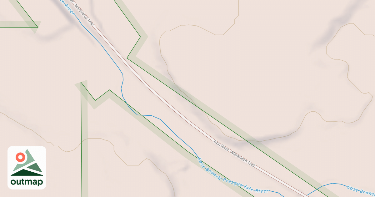 Map of Iron River To Marenisco Route