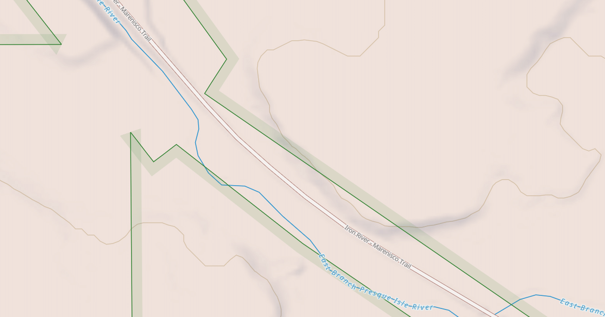 Map preview of Iron River To Marenisco Route